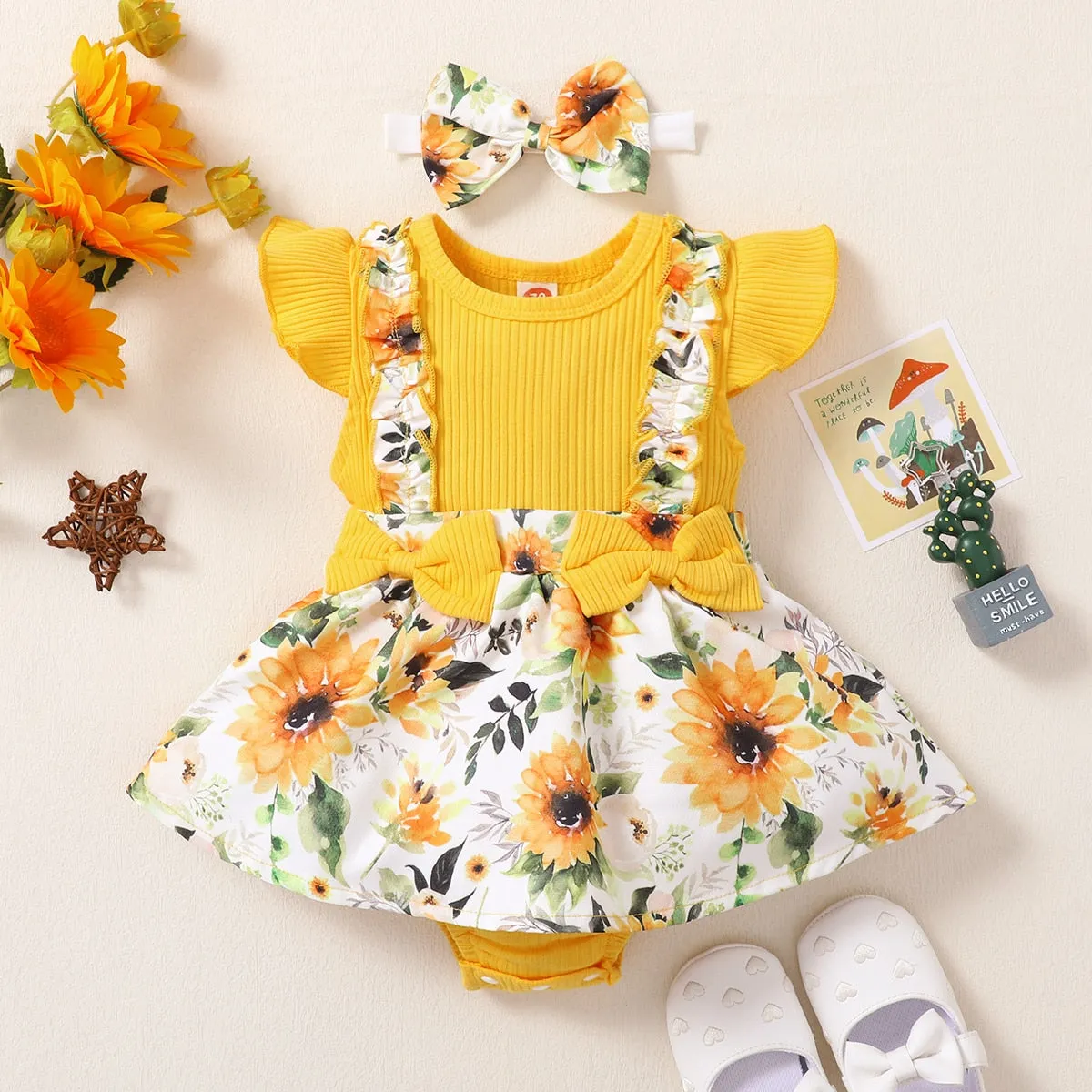 3Pcs Ruffle Romper Tops for Newborn Baby Girl Clothes