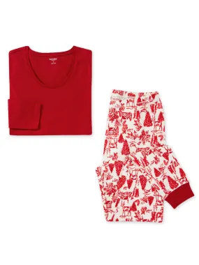 Adult Women's Pajama Set, Woodland Winter