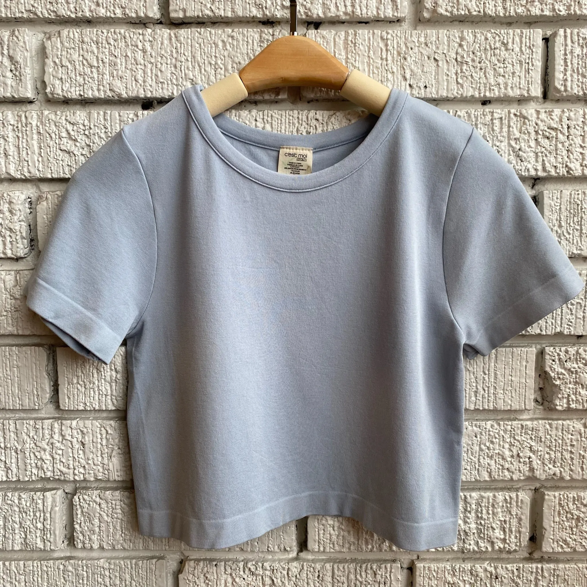 Bamboo Short Sleeve Crop Top