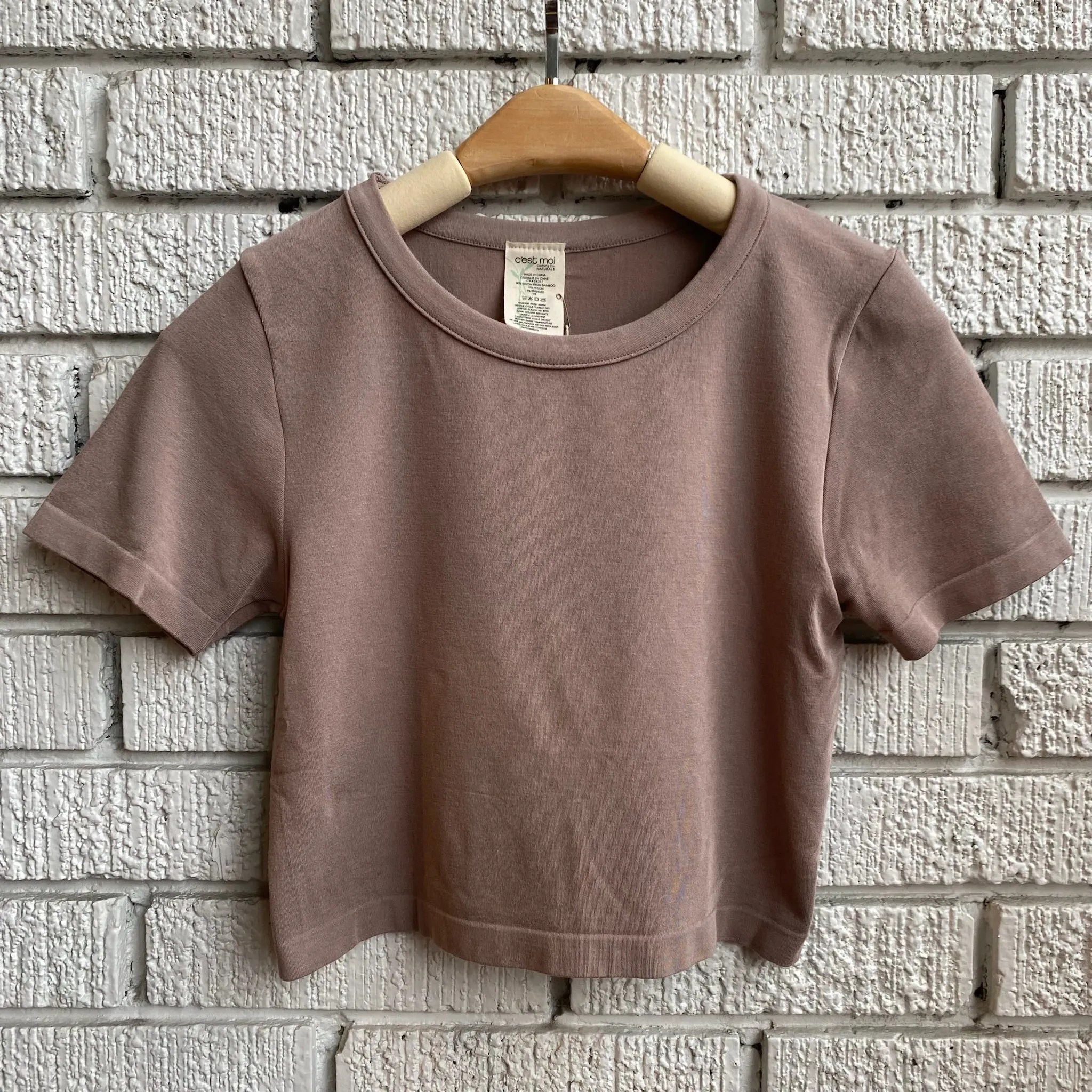 Bamboo Short Sleeve Crop Top