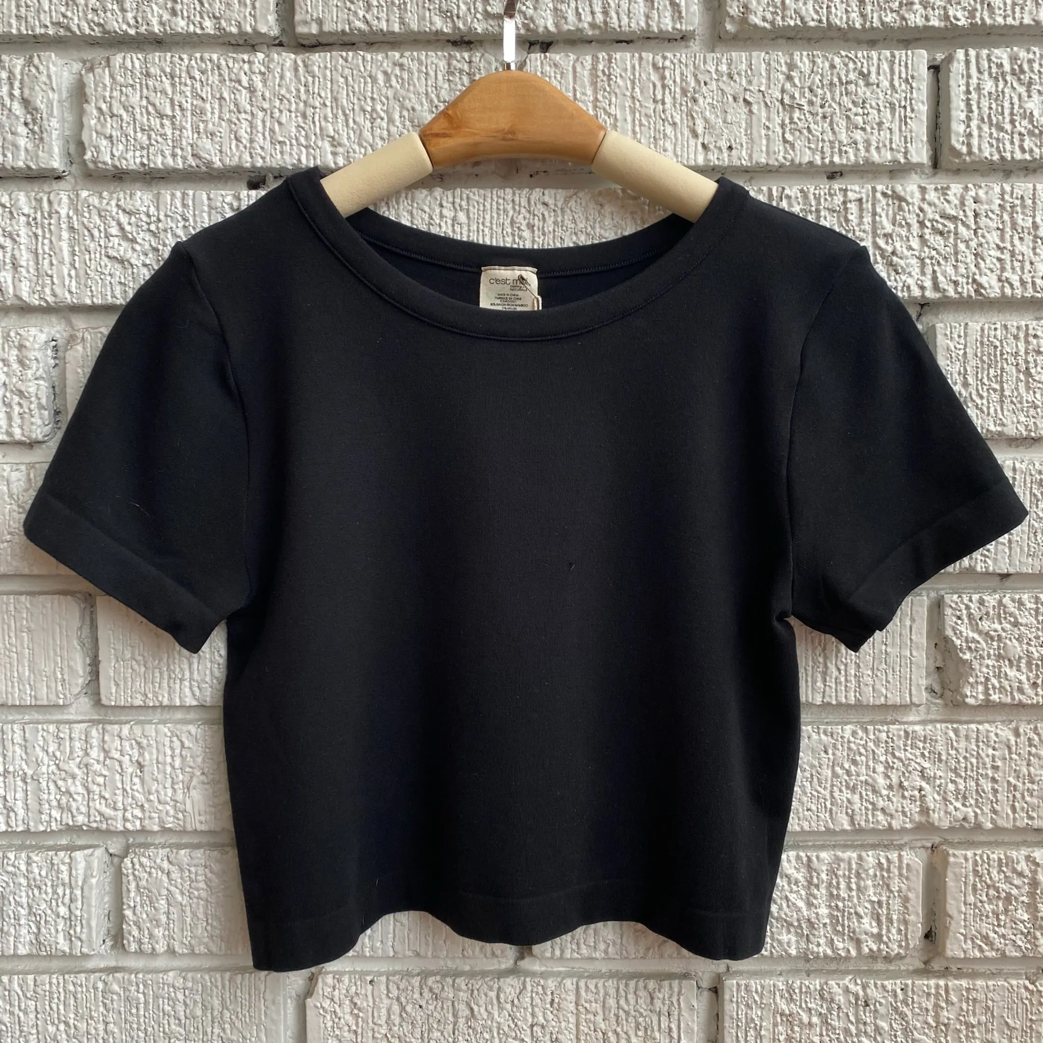 Bamboo Short Sleeve Crop Top