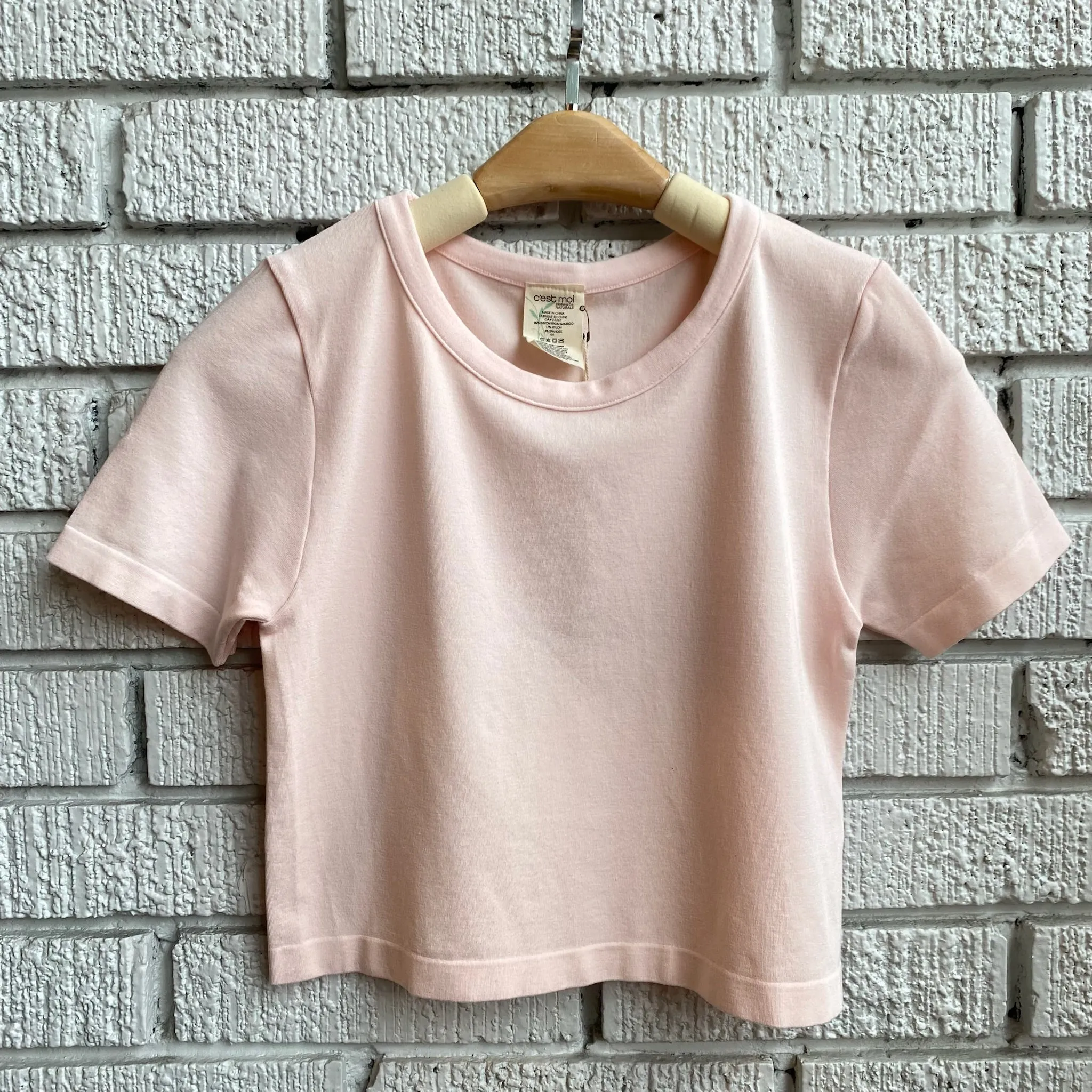 Bamboo Short Sleeve Crop Top