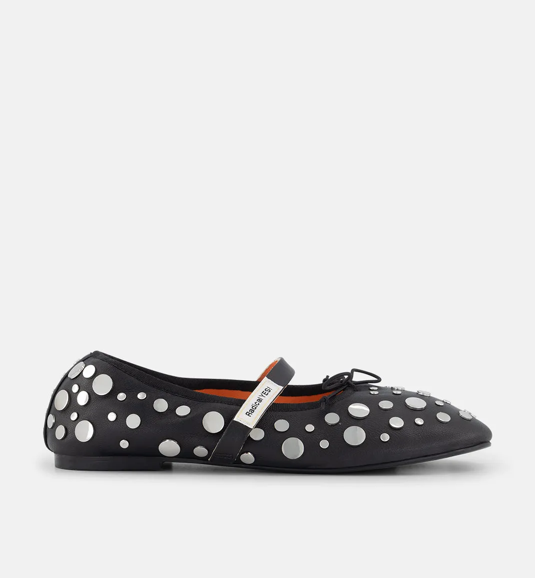 Blessed 2.0 Leather Ballet Flat | Black Stud