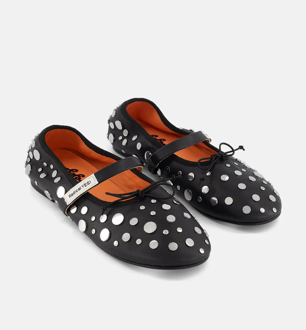 Blessed 2.0 Leather Ballet Flat | Black Stud