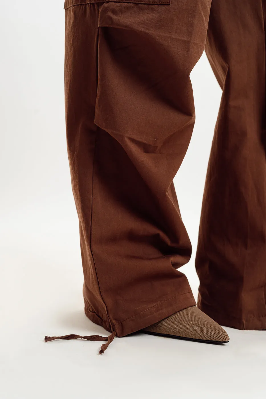 Brown Parachute Cargo Pant