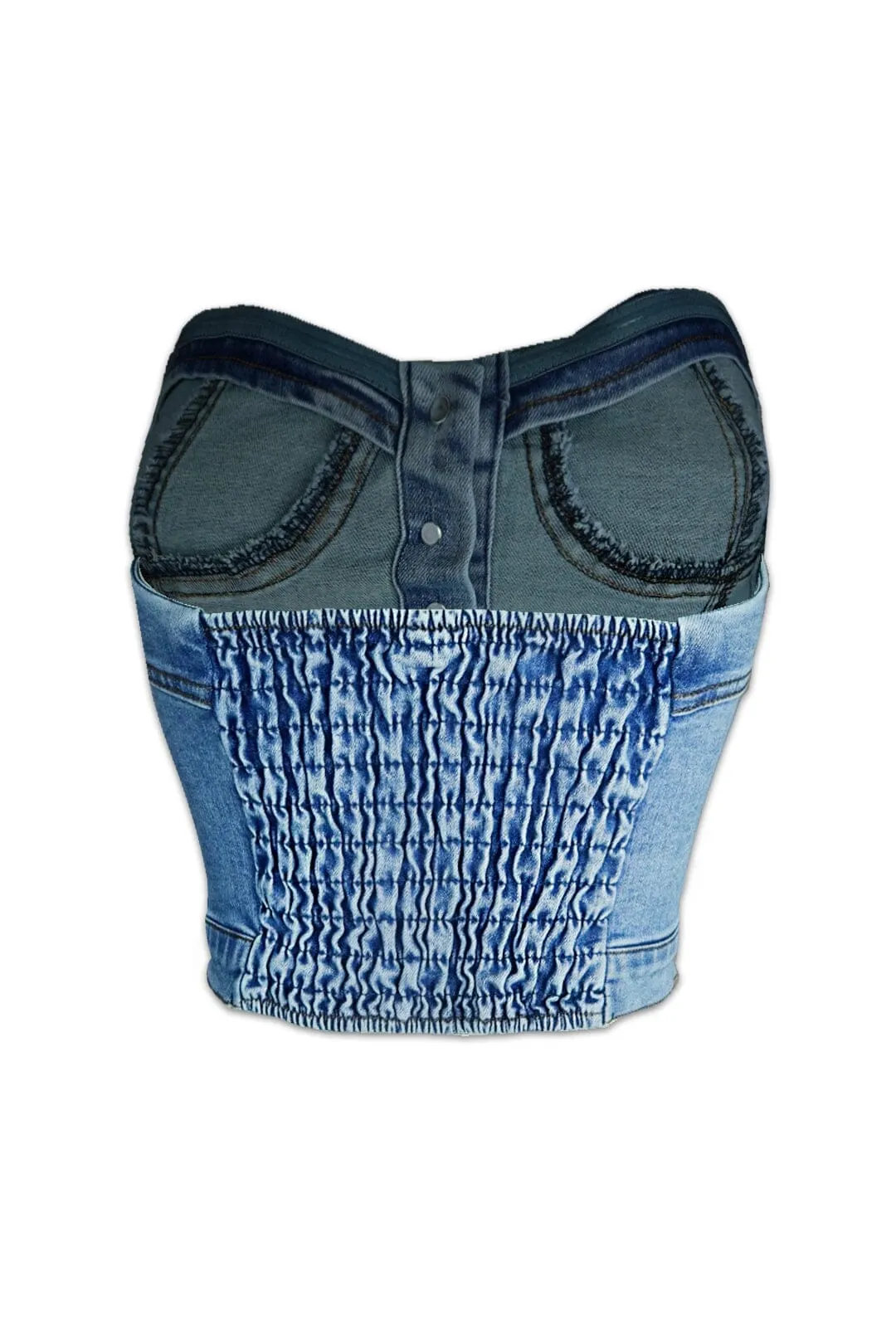 Bust Down Denim Bustier Tube Top