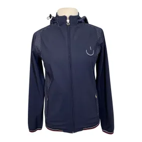 Cavalleria Toscana Softshell Jacket w/Detachable Rain Hood in Navy/Polka Dots - Women's Medium