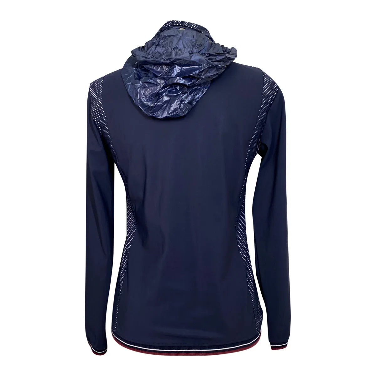 Cavalleria Toscana Softshell Jacket w/Detachable Rain Hood in Navy/Polka Dots - Women's Medium