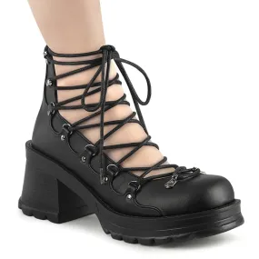 Demonia BRATTY-32 | Black Vegan Leather Platform Shoes