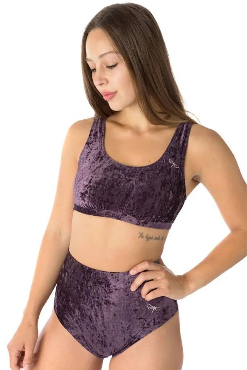 Dragonfly Lola High-Waisted Shorts - Velvet Purple