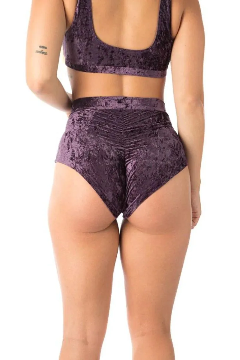 Dragonfly Lola High-Waisted Shorts - Velvet Purple