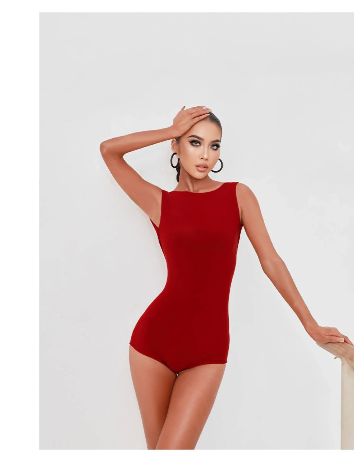 Essential Dance Leotards | Wine Red/White/Black | 2216