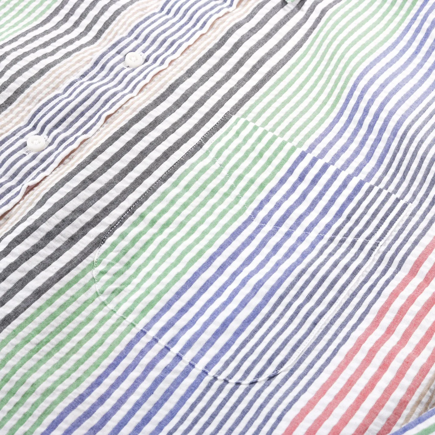 GITMAN VINTAGE BUTTON DOWN MULTI-STRIPE SEERSUCKER