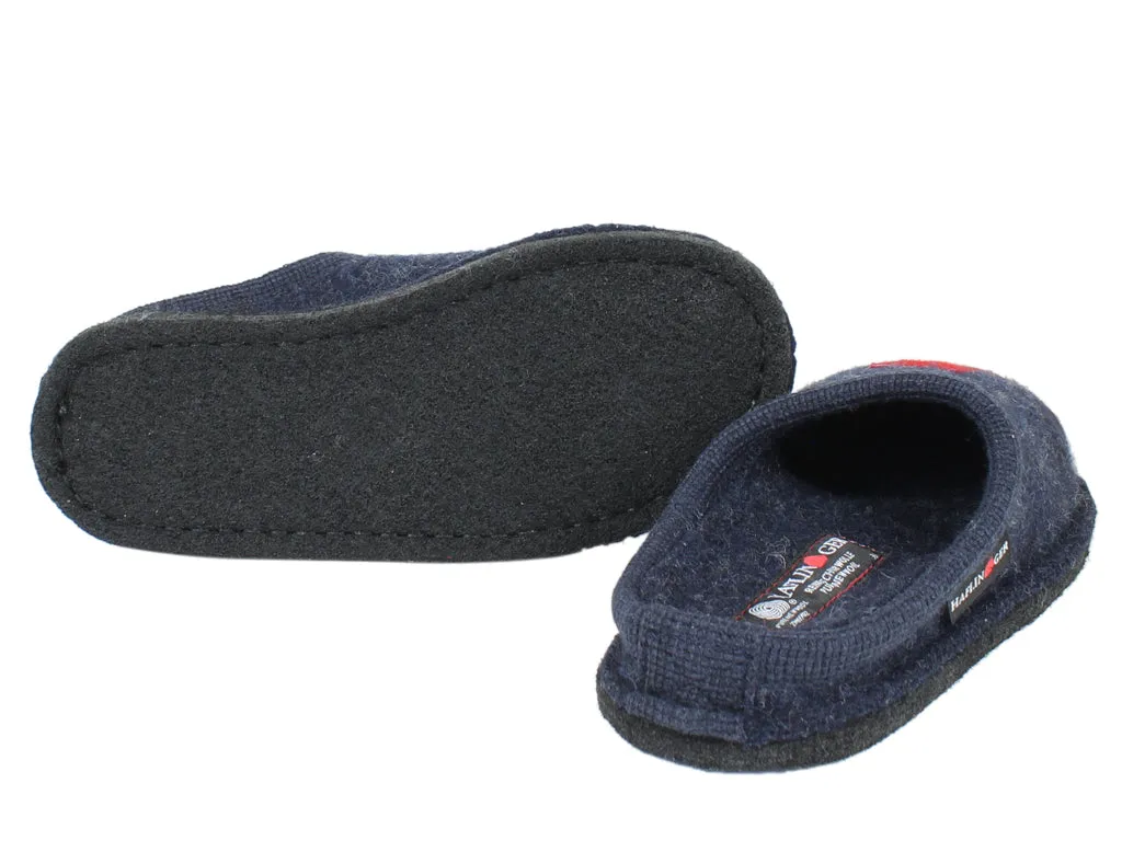 Haflinger Slippers Flair Cat&Dog Blue