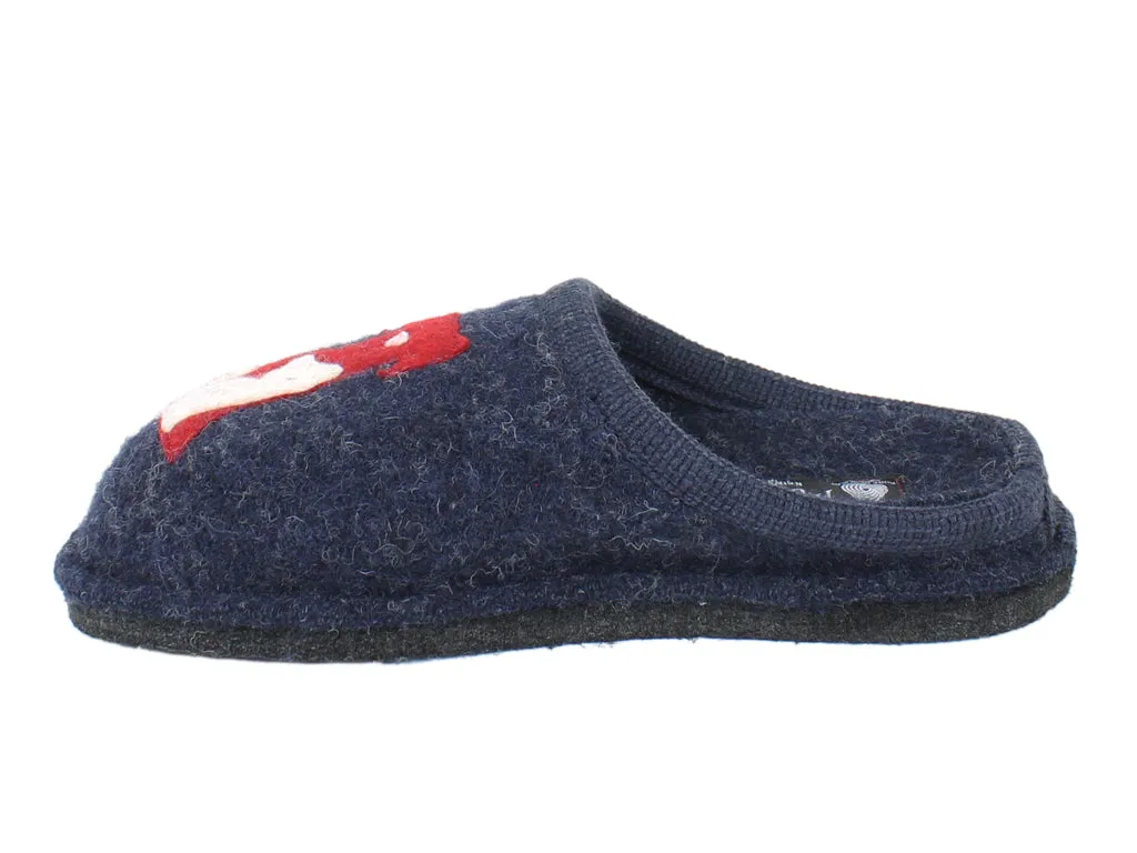 Haflinger Slippers Flair Cat&Dog Blue