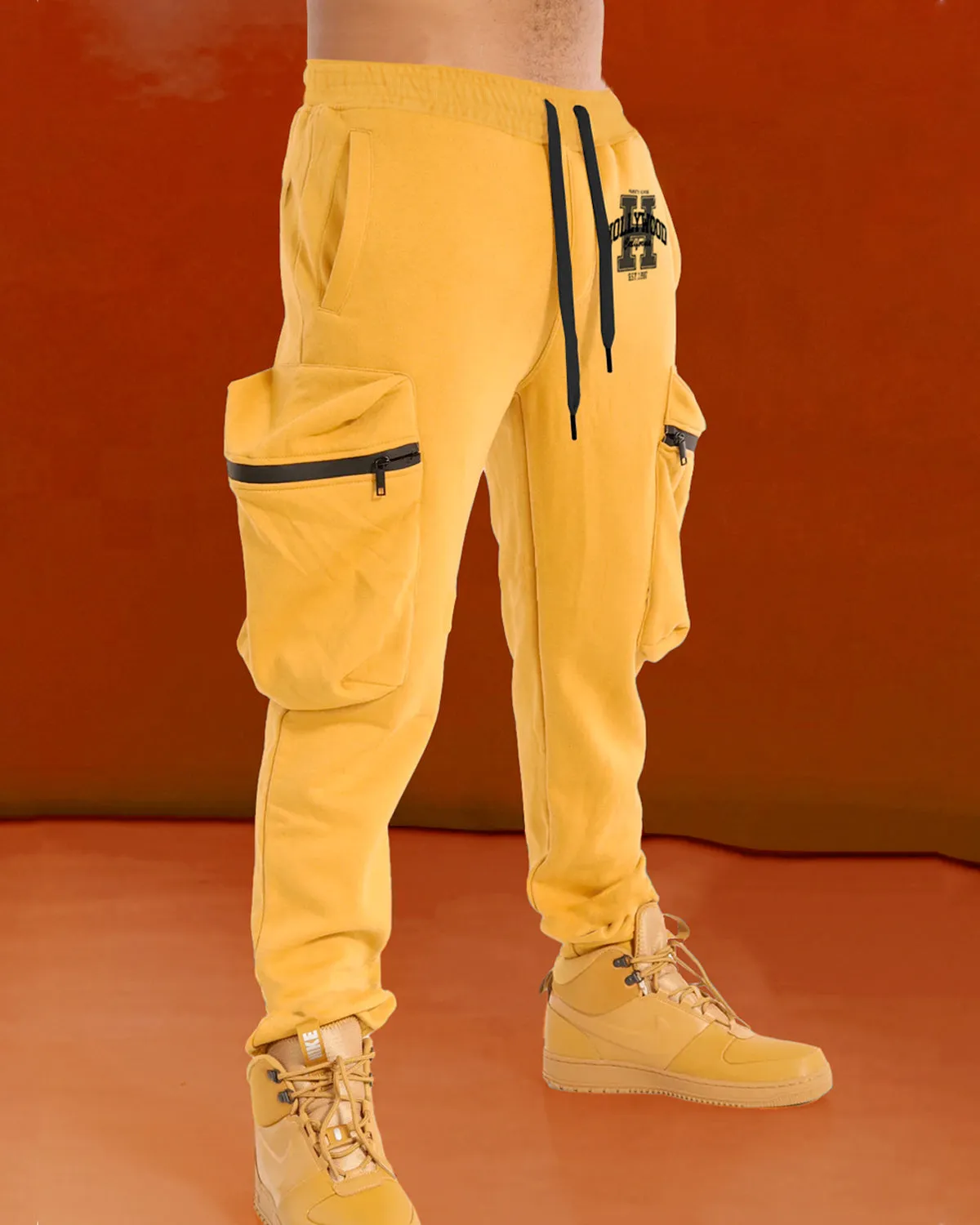 Hollywood Printed Yellow Cargo Pant For Men