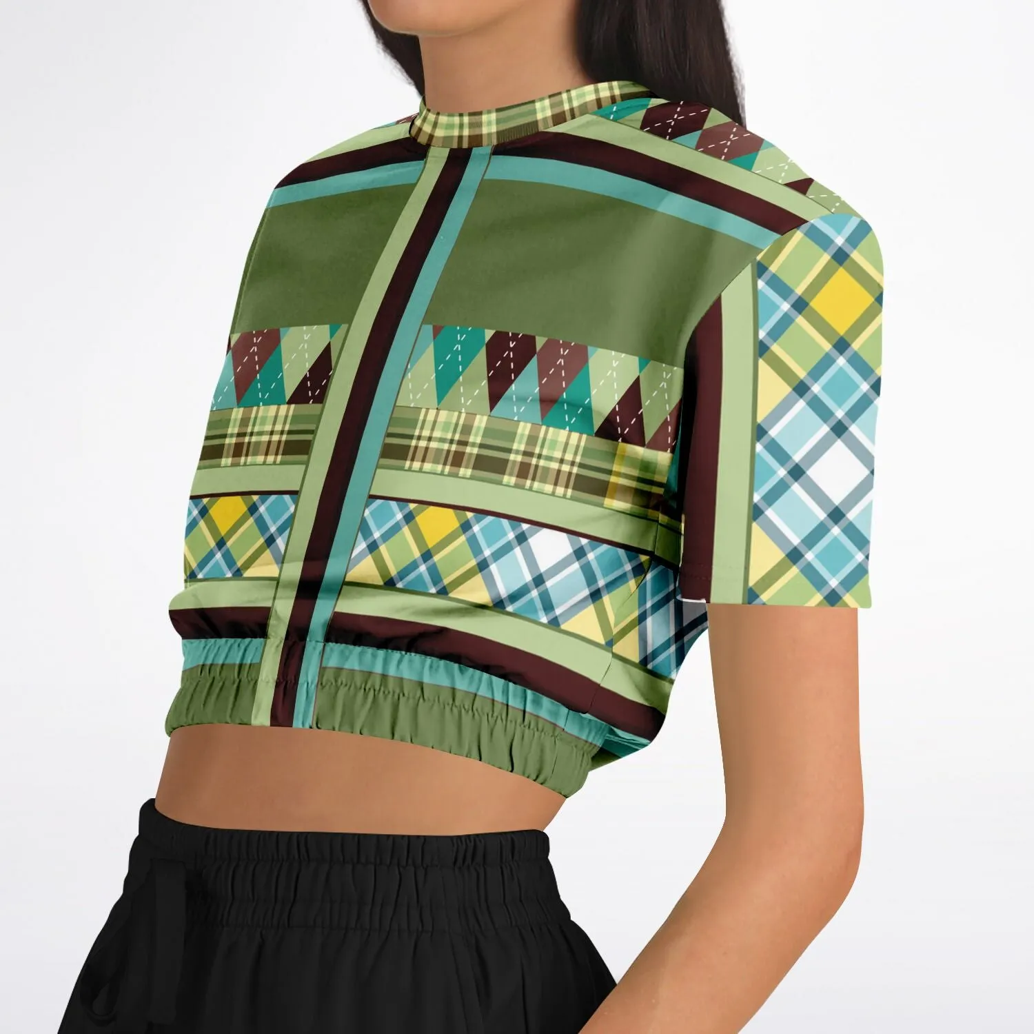 Hypnotic Zen Short Sleeve Cropped Eco-Poly Sweater