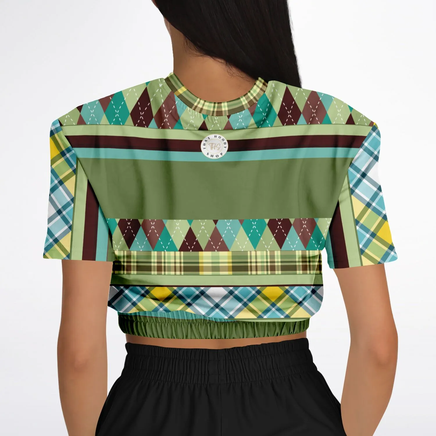 Hypnotic Zen Short Sleeve Cropped Eco-Poly Sweater