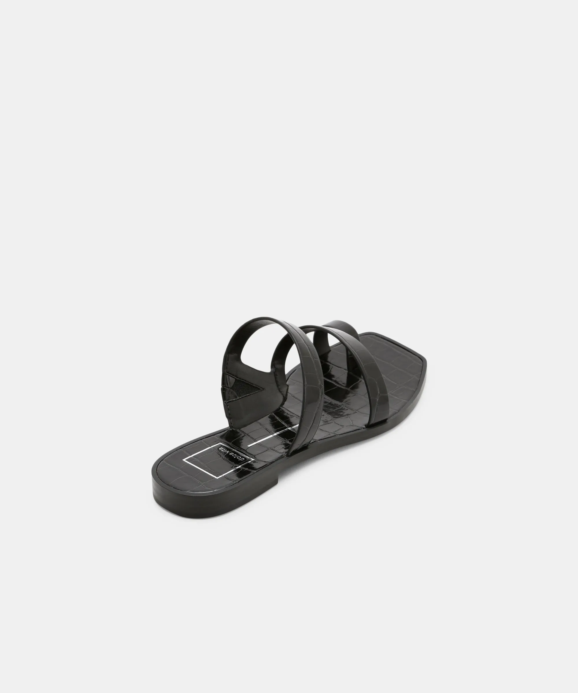 ISALA SANDALS BLACK CROCO EMBOSSED STELLA - re:vita