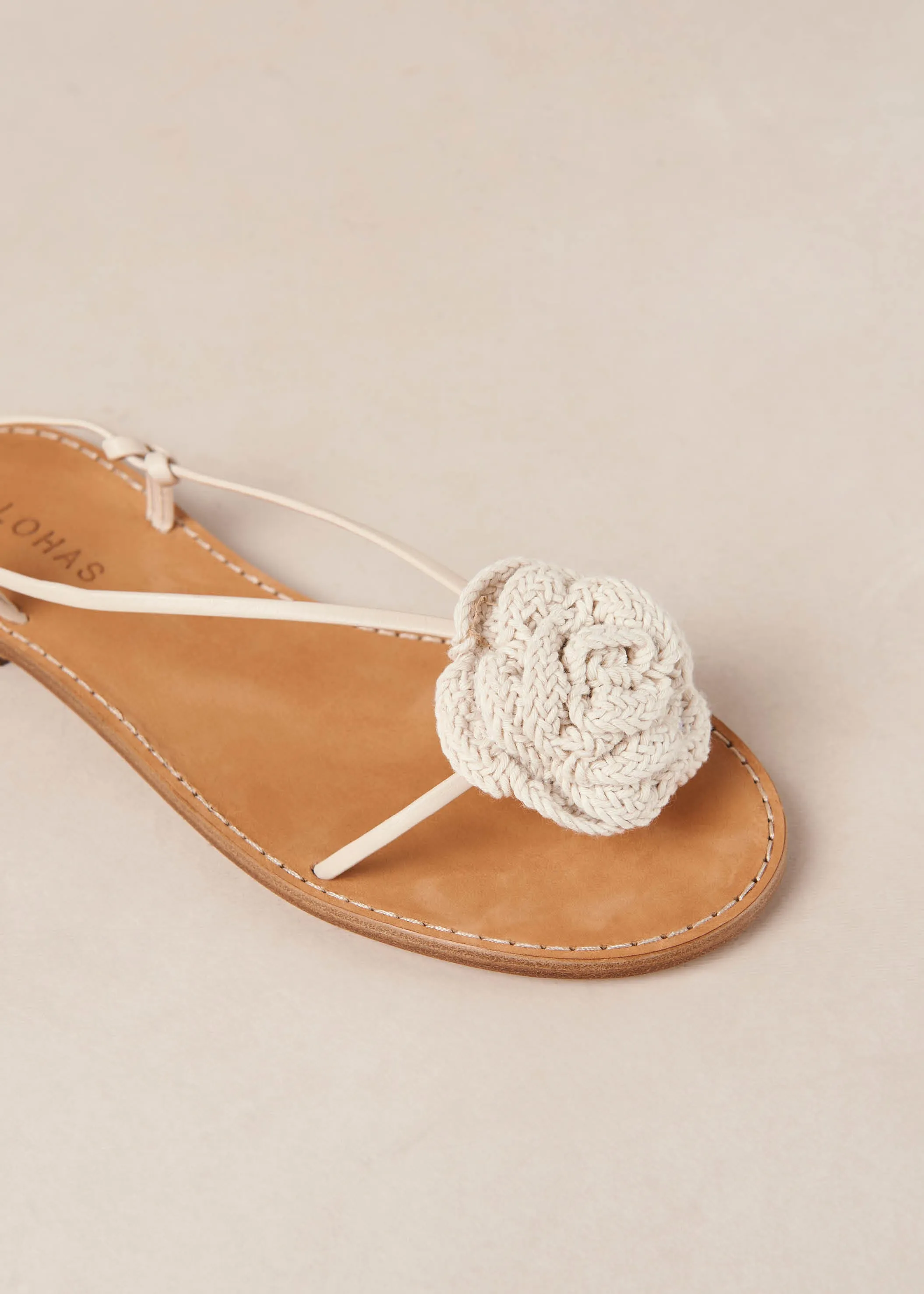 Jakara Cream Leather Sandals