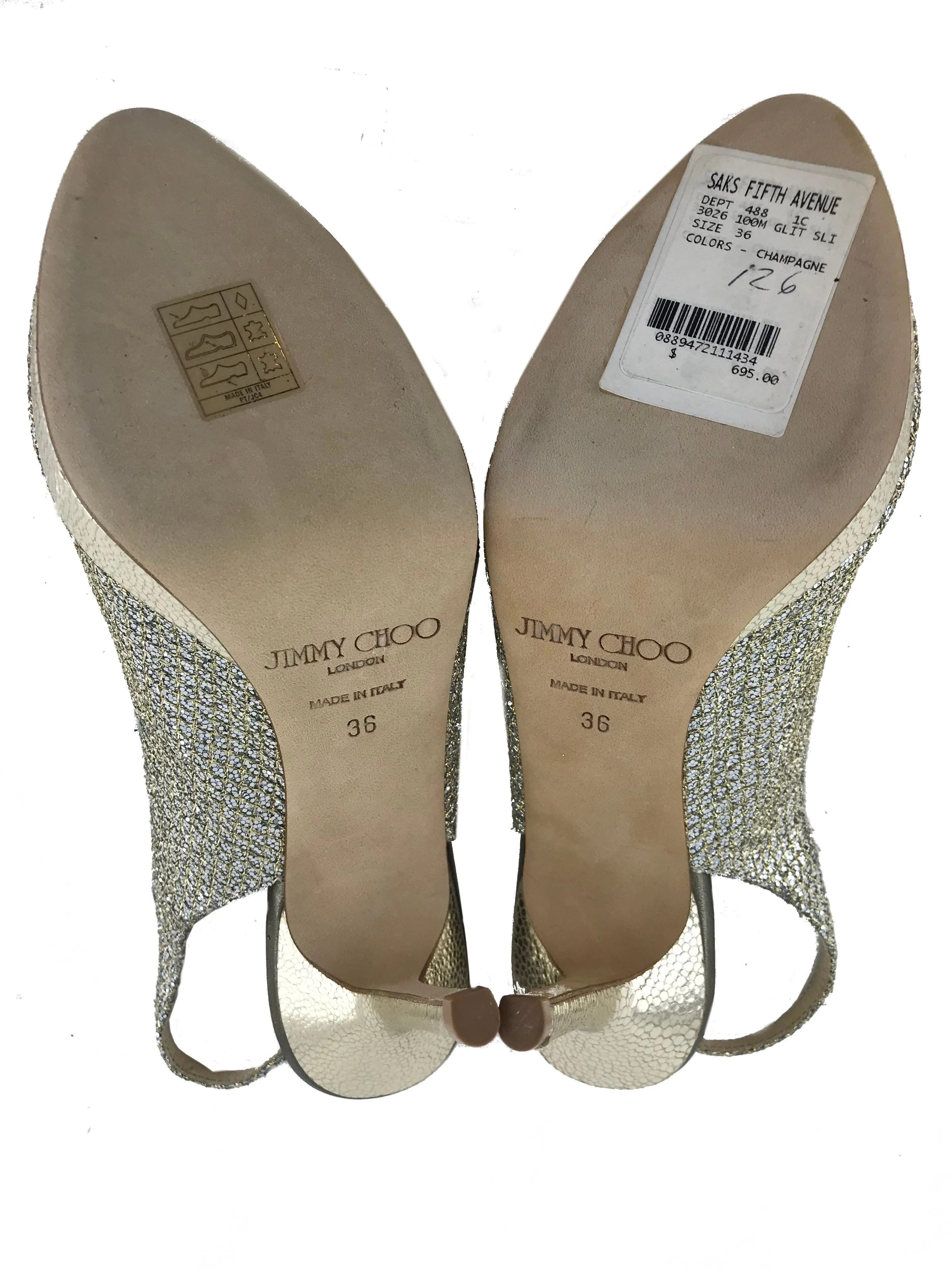 Jimmy Choo Nova Glitter Platform Slingback Sandal Size 6