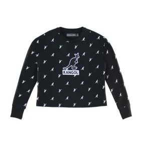 Kangol Black AOP Crop Popover