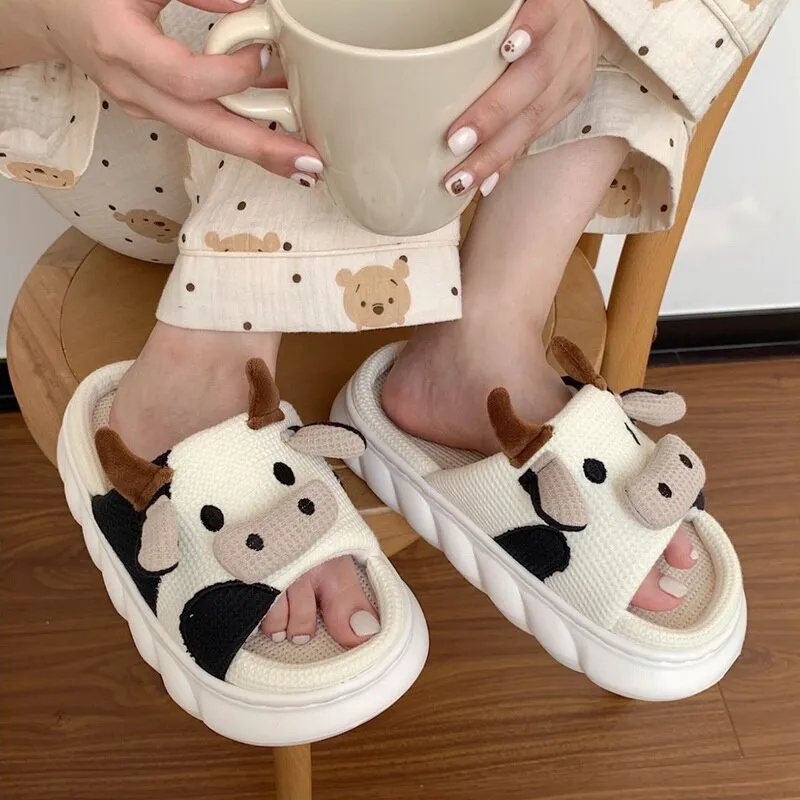 Kawaii Cow Slippers