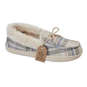 Ladies Bedroom Slippers Oatmeal Check Pembroke Jo & Joe