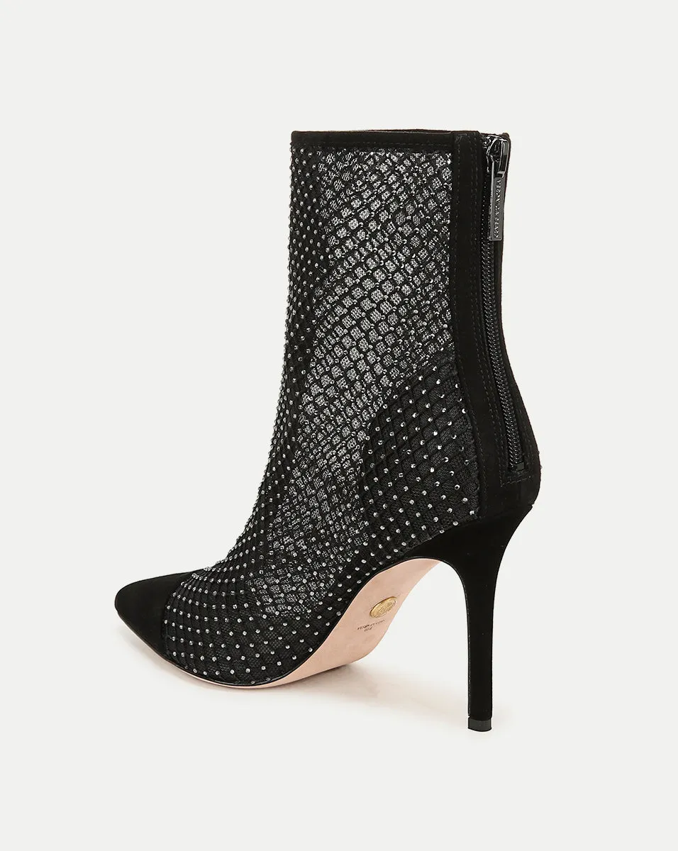 Lisa Rhinestone Mesh Bootie