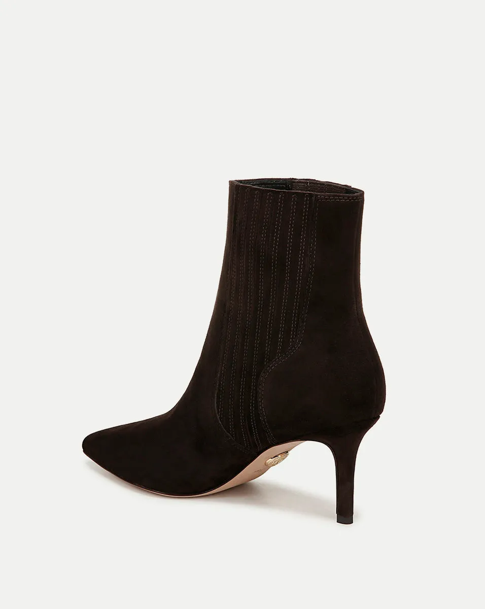 Lisa Suede Mid-Heel Bootie