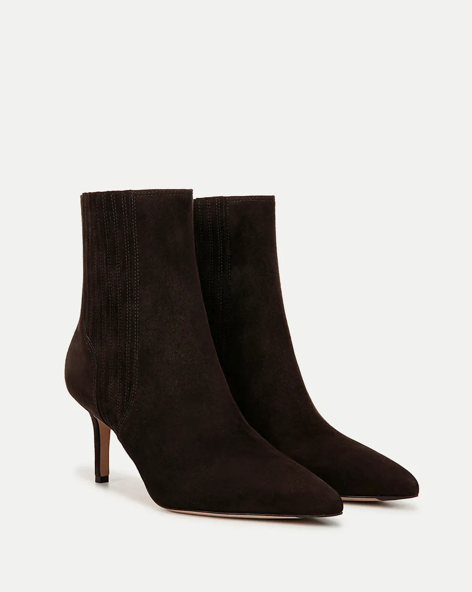 Lisa Suede Mid-Heel Bootie