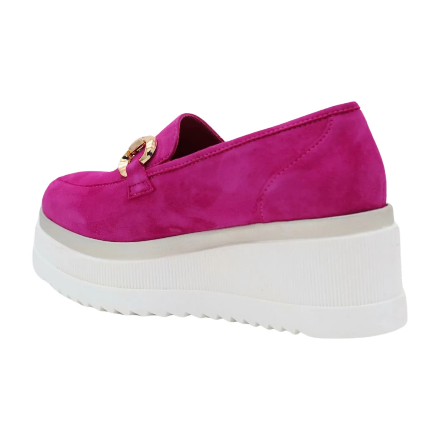 MARCO MOREO Ilaria Pink Suede  Platform Loafer E4245