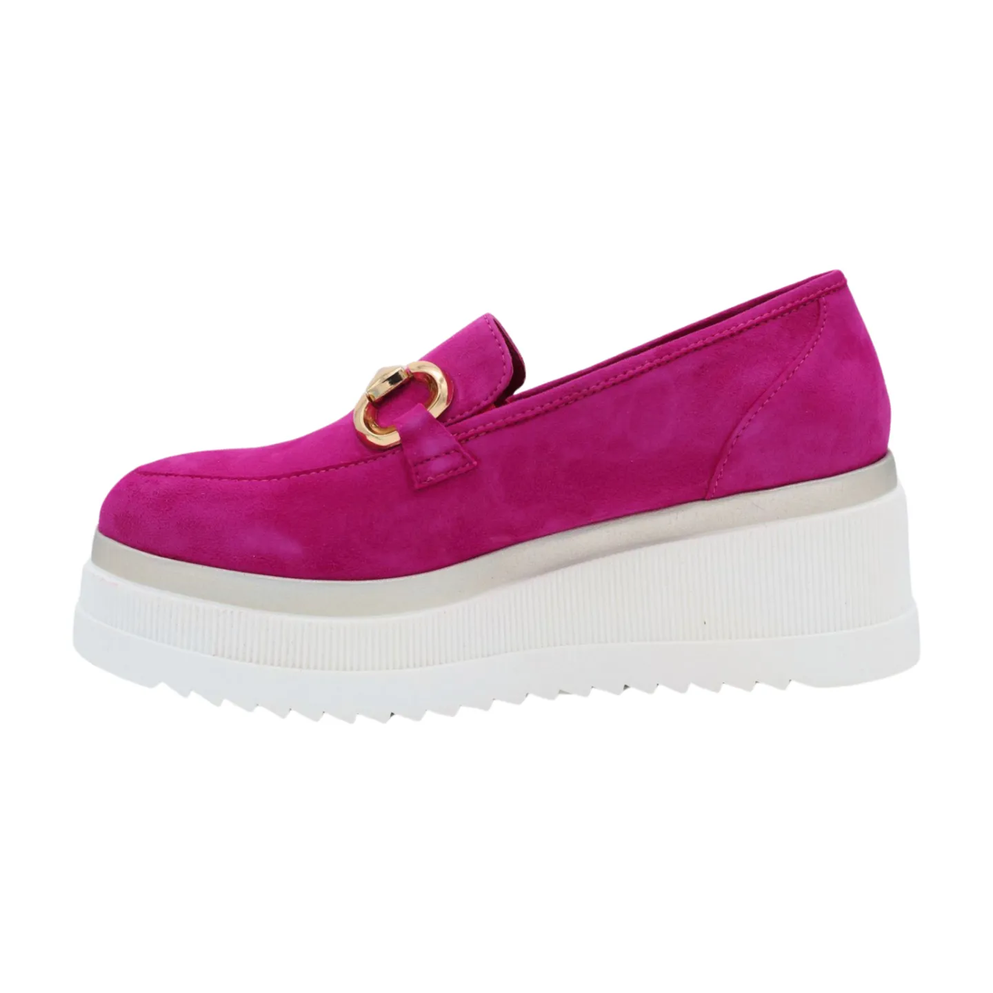 MARCO MOREO Ilaria Pink Suede  Platform Loafer E4245