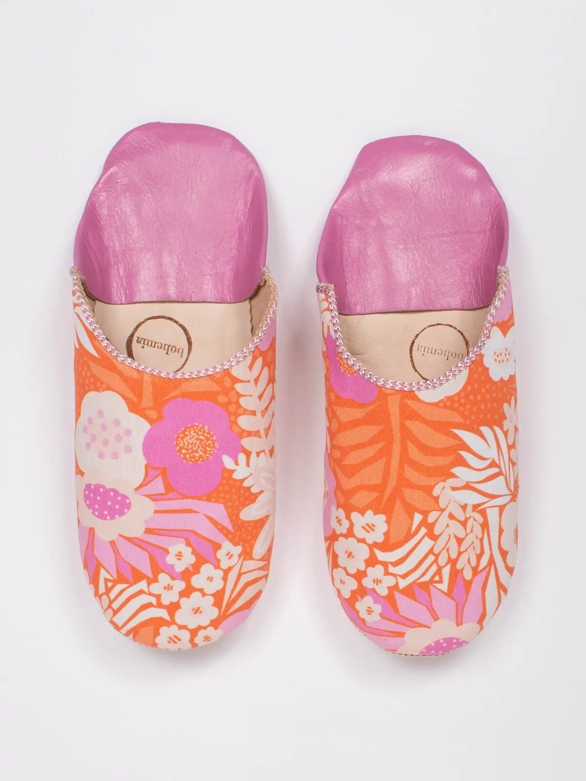 Margot Floral Babouche Slippers, Fuchsia