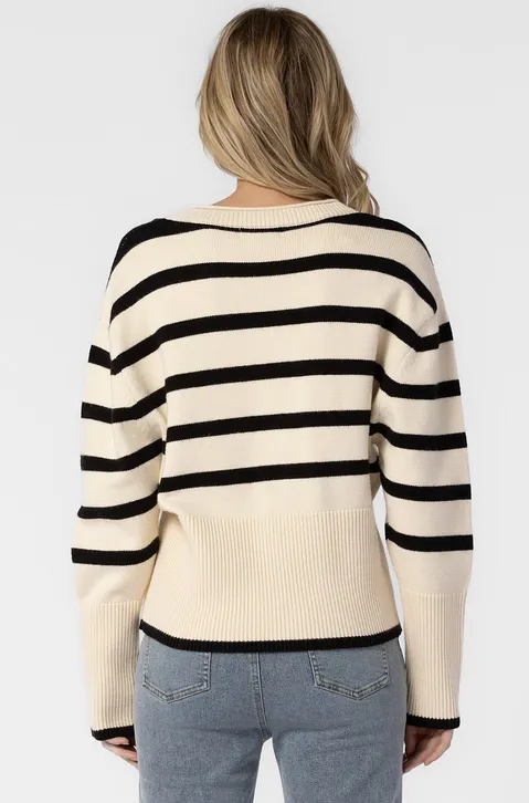 Matilda Striped Cardigan in Cream and Black