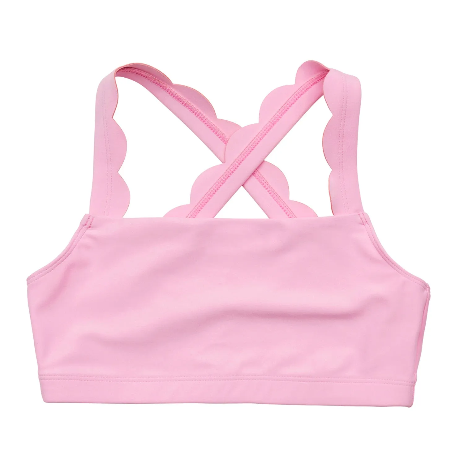 Megan: Scalloped Edge Bra Top in Pink