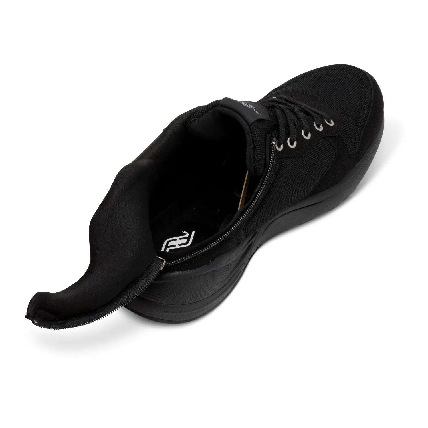 Men's Lightweight Black Shoes with Rear Zipper Access