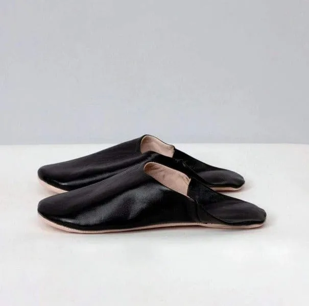 Men's Moroccan Black Slippers