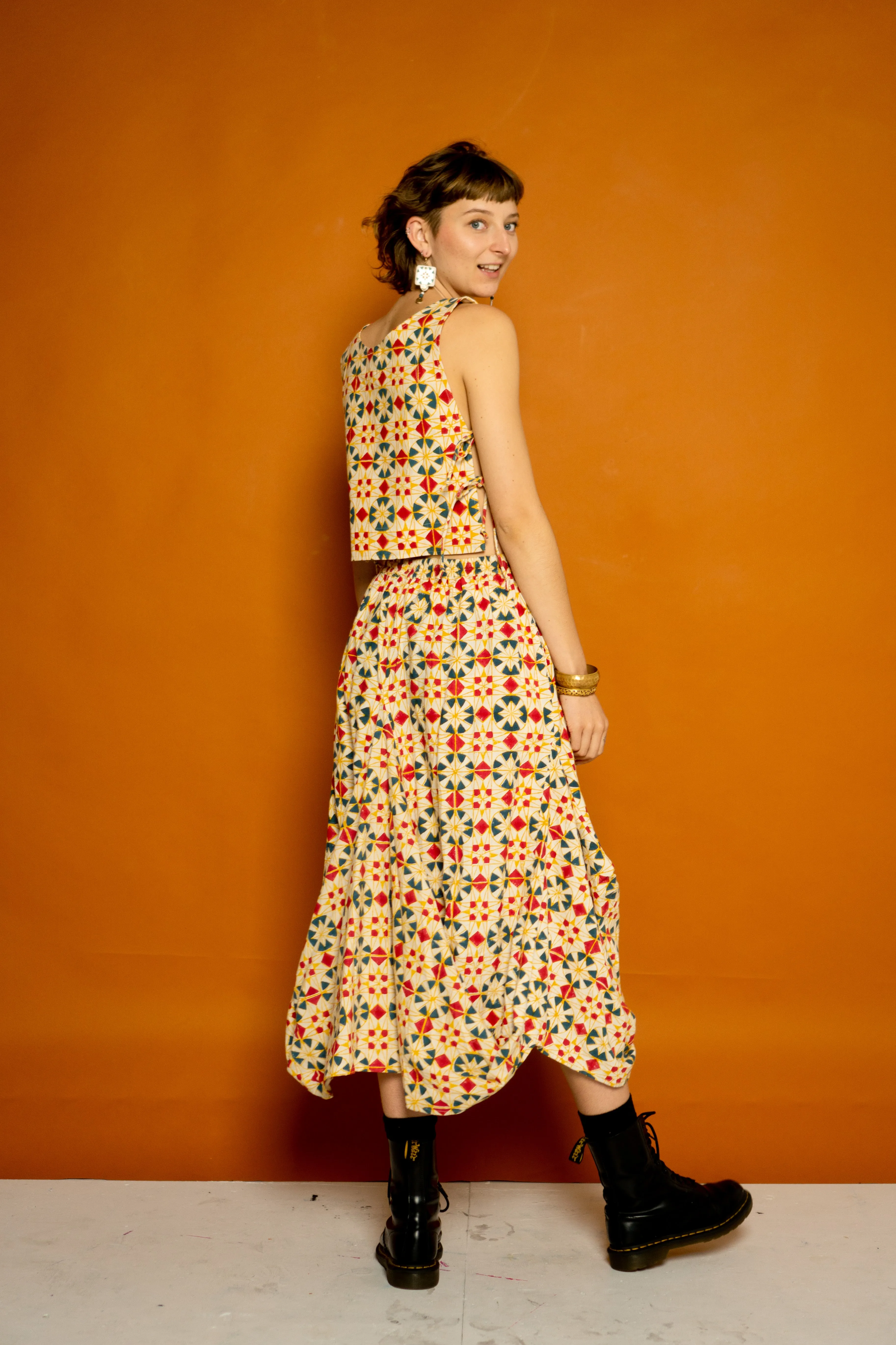 Nepalese Skirt - Parcheesi Print