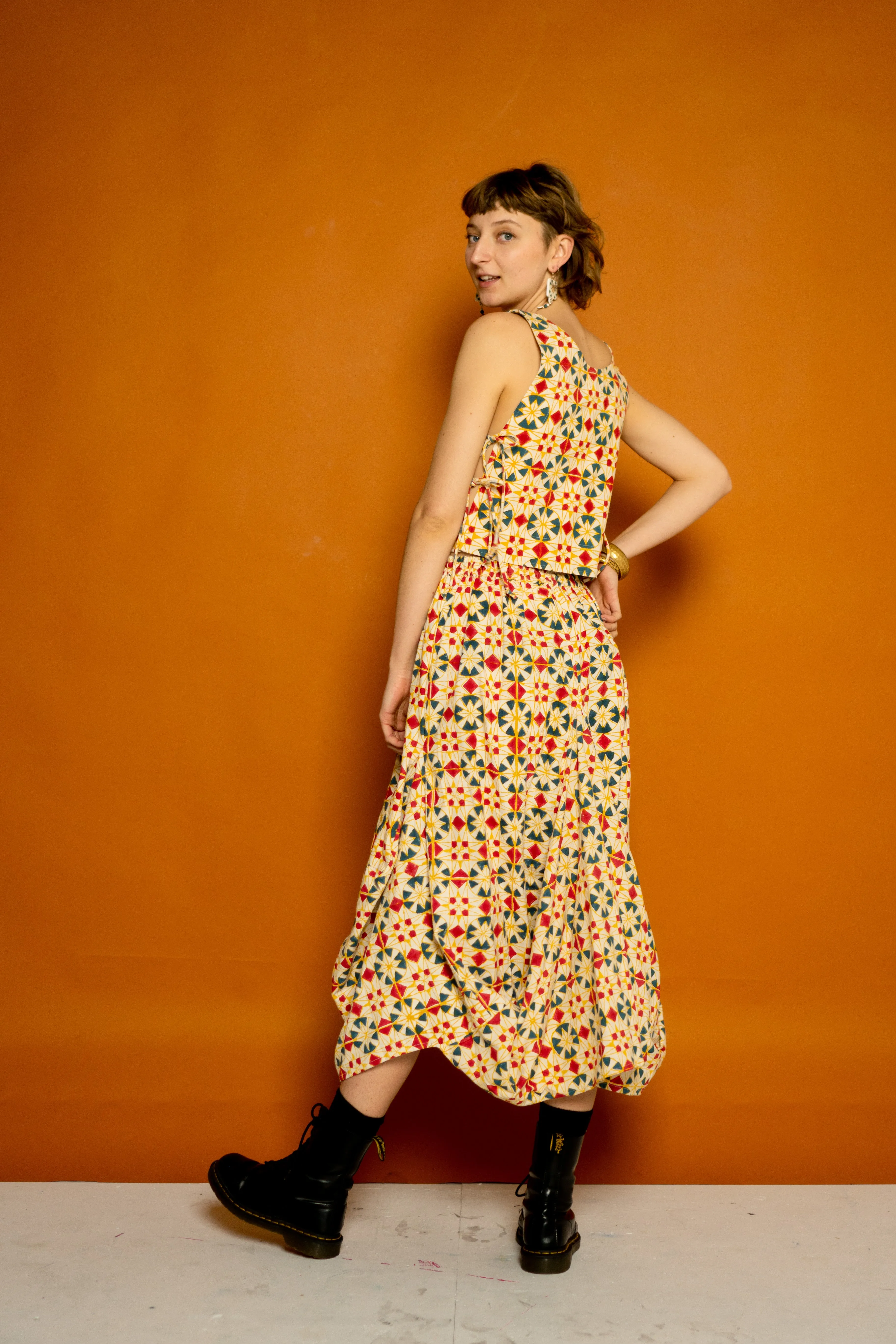 Nepalese Skirt - Parcheesi Print