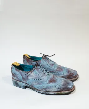 no.0012 sidewalk wingtip shoe pale blue hand-painted 13m