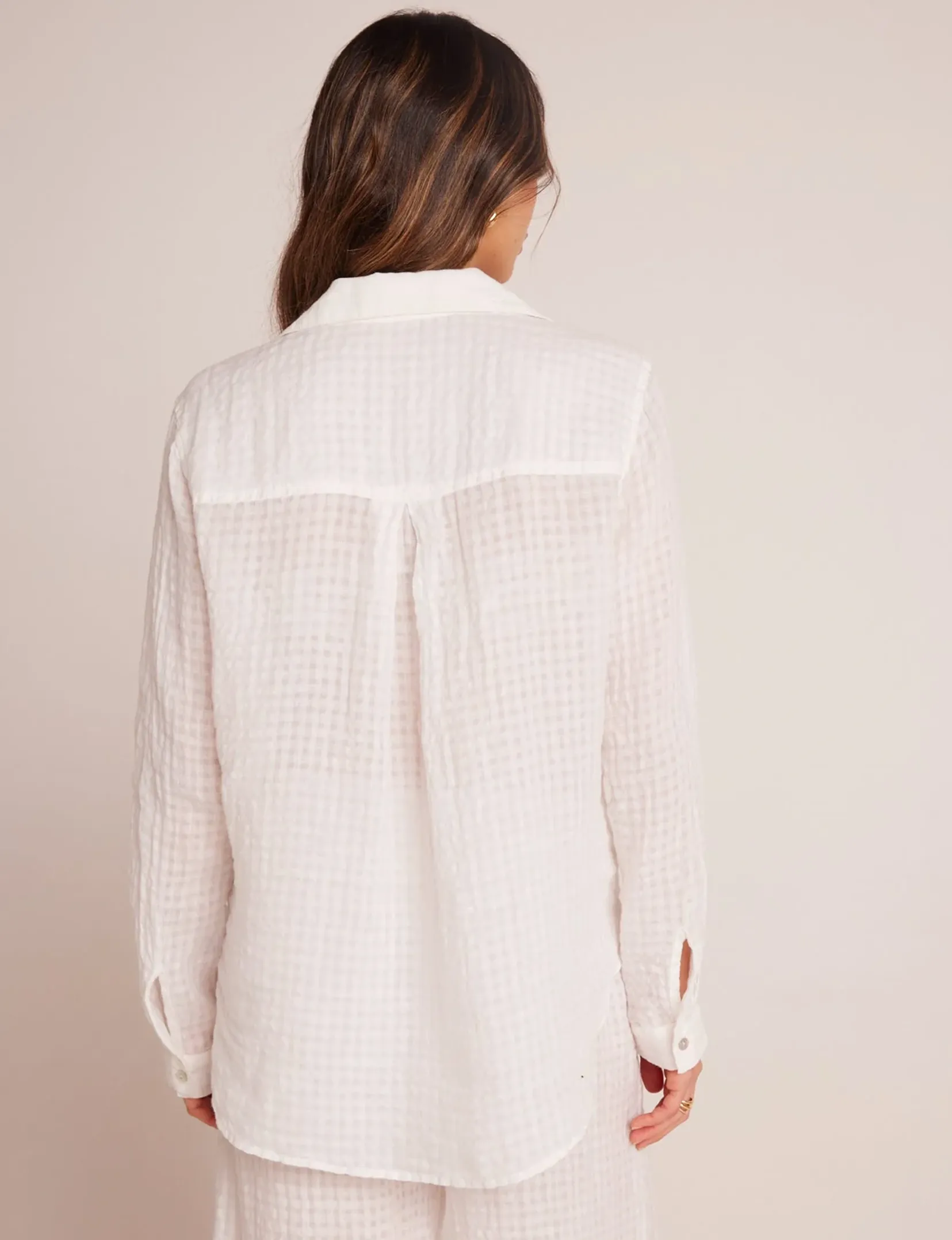 Oversized Pocket Front Button Down, White