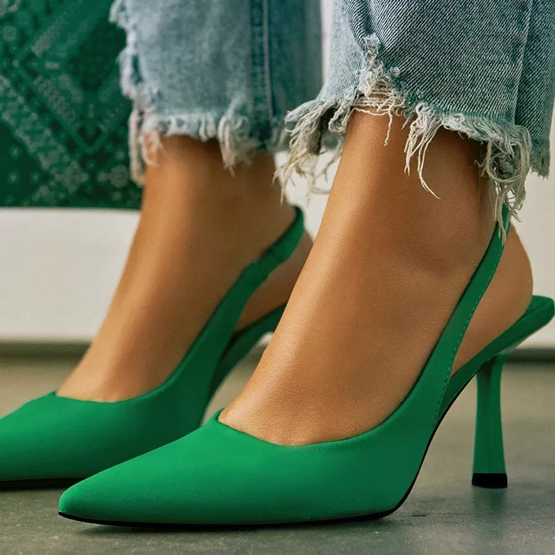 Pointed Toe Short Heel Mules