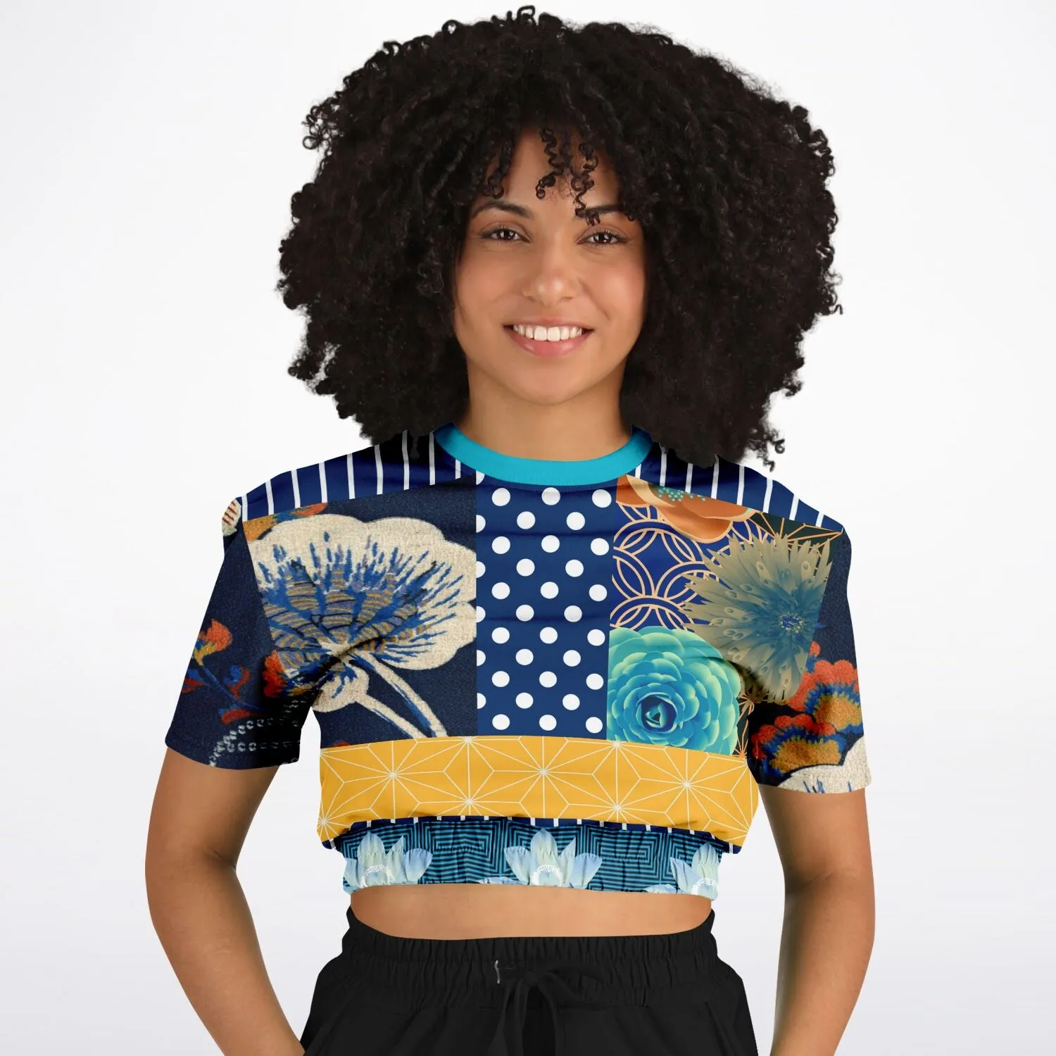 Remembering Divinity Short Sleeve Cropped Eco-Poly Sweater