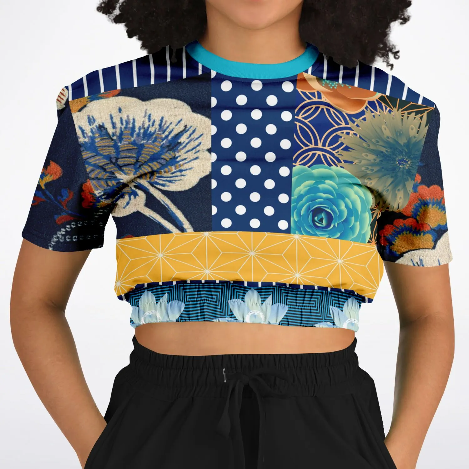 Remembering Divinity Short Sleeve Cropped Eco-Poly Sweater