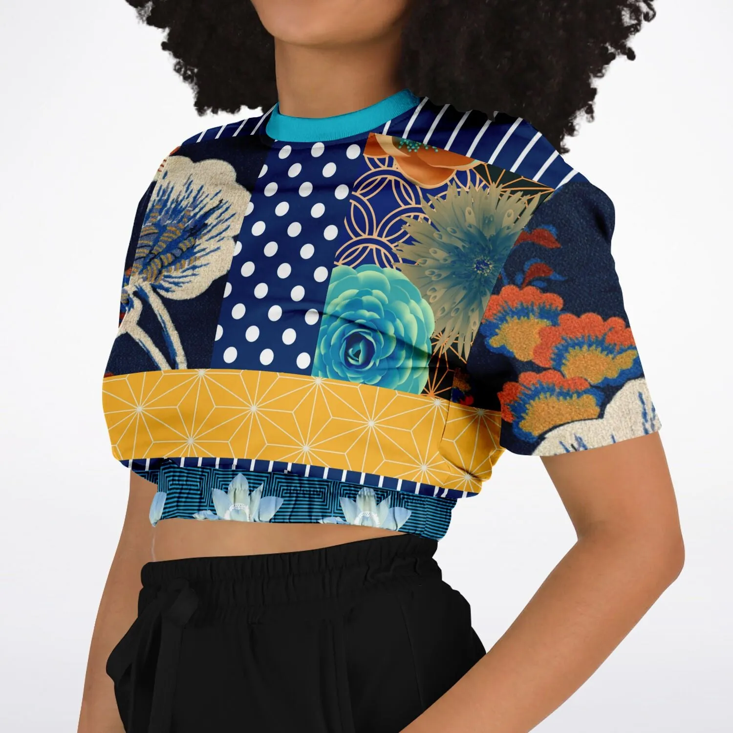 Remembering Divinity Short Sleeve Cropped Eco-Poly Sweater