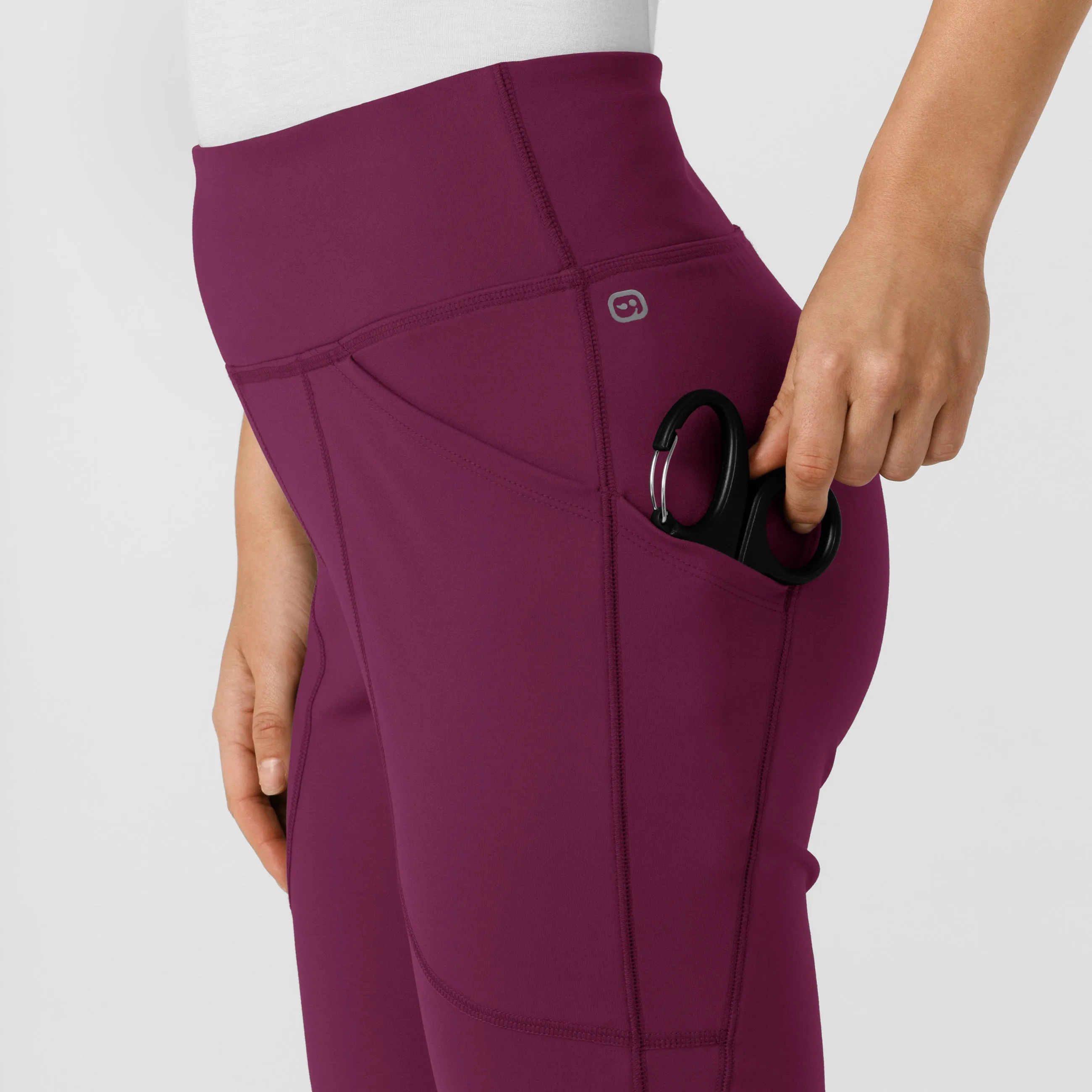 RENEW Knit Women's Flare Yoga Scrub Pant - Wine